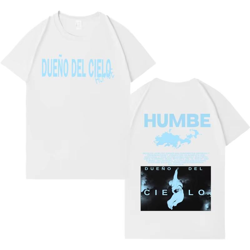 

Humbe Dueno Del Cielo World Tour 2026 Double Sided Tshirts Unisex Women Classic T Shirt Hip Hop Casual Y2K Tshirt Streetwear L