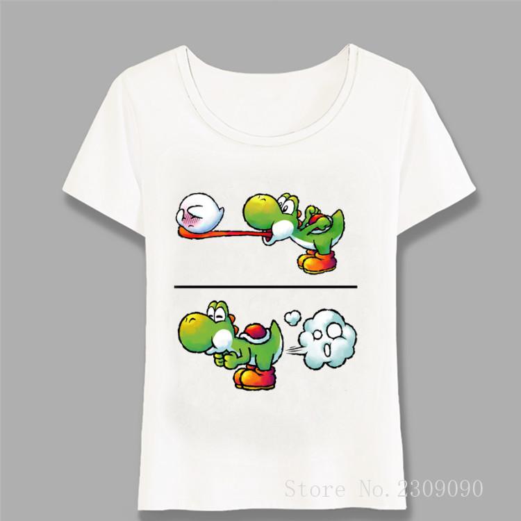 

Funny Summer Women t-shirt Farting Yoshi Cartoon T-Shirt Funny Anime Design Cute Casual Girl Tops Harajuku Girl Tees Harajuku 4XL