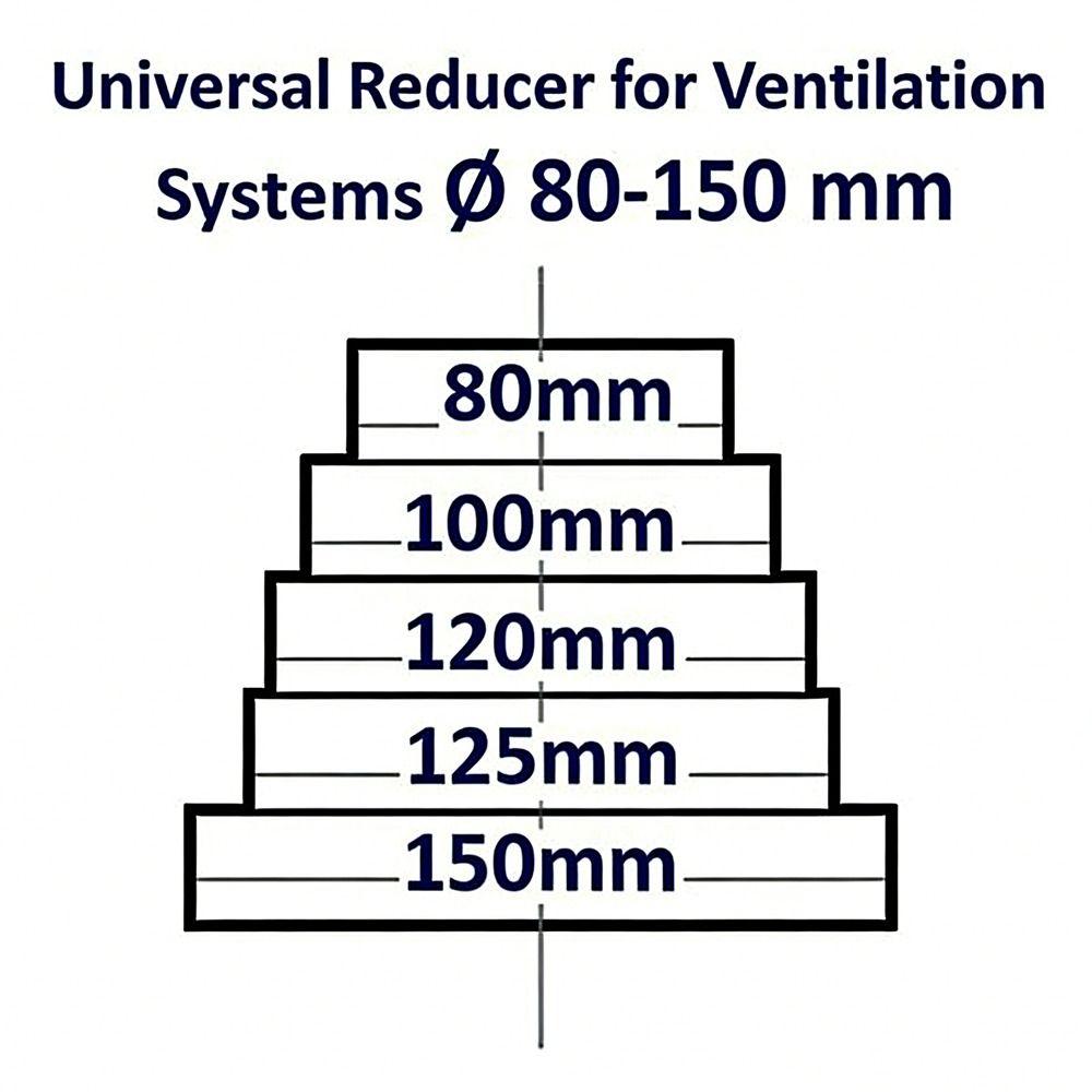 ABS Plastic Duct Reducer 80-150mm Range Multiple Sizes Ventilation Duct Tube Optimized Airflow Air Ducts Fan Ventilation