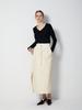 RENNESMIA Elastic Slit Skirt_Cream