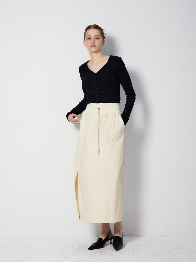 RENNESMIA Elastic Slit Skirt_Cream
