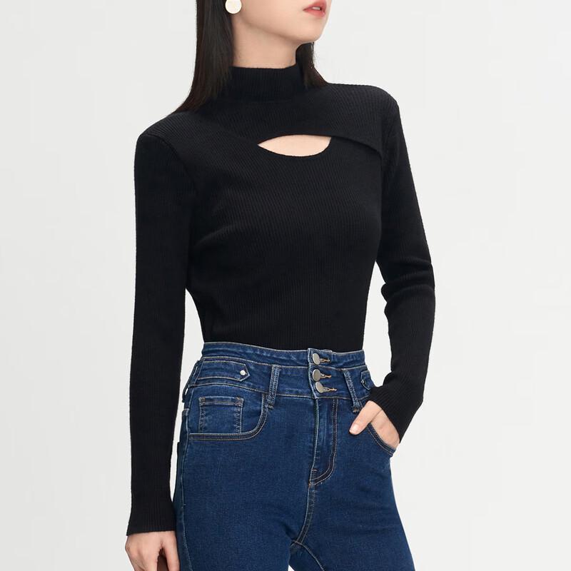 TATU Women's Hollow-Out Knit Pullover Sweater