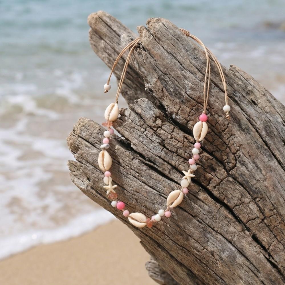 Ornaments Shell Starfish Necklace Adjustable Beach Beaded Necklace Bohemian Shell Necklace  Daily
