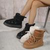 Women's Ankle Boots Winter Platform Snow Boots  Fur Flats Casual Shoes Designer Lace Up Plush Sneaker Non-Slip Botas Mujer