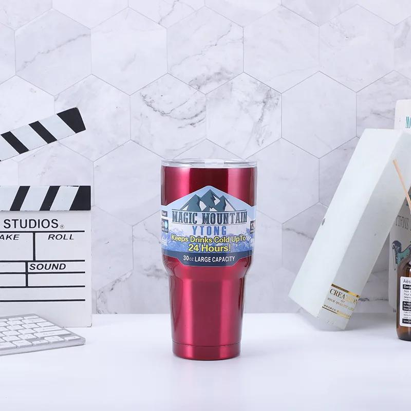 

Изолированный дорожный стакан из нержавеющей стали на 30 унций с магнитной крышкой, герметичная термокружка, кружка для холодных напитков в автомобиле