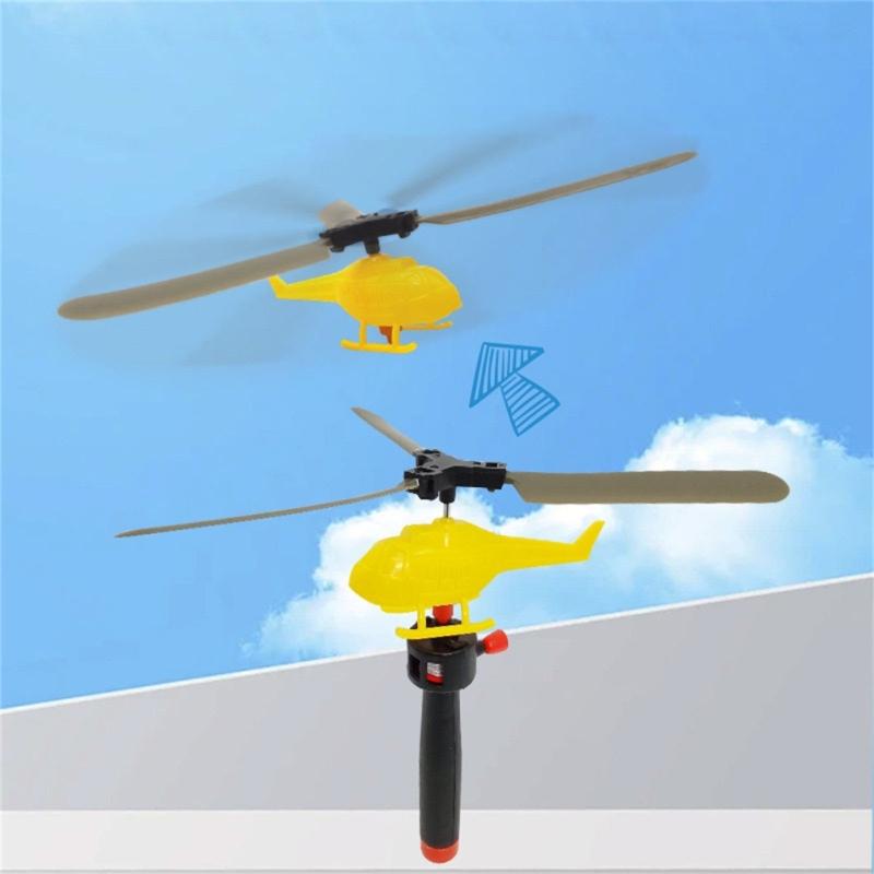 6pcs/set Pull String Helicopter Toy Random Color Recommended for Children 3 and Up Wonderful for Outdoor Fun Gatherings