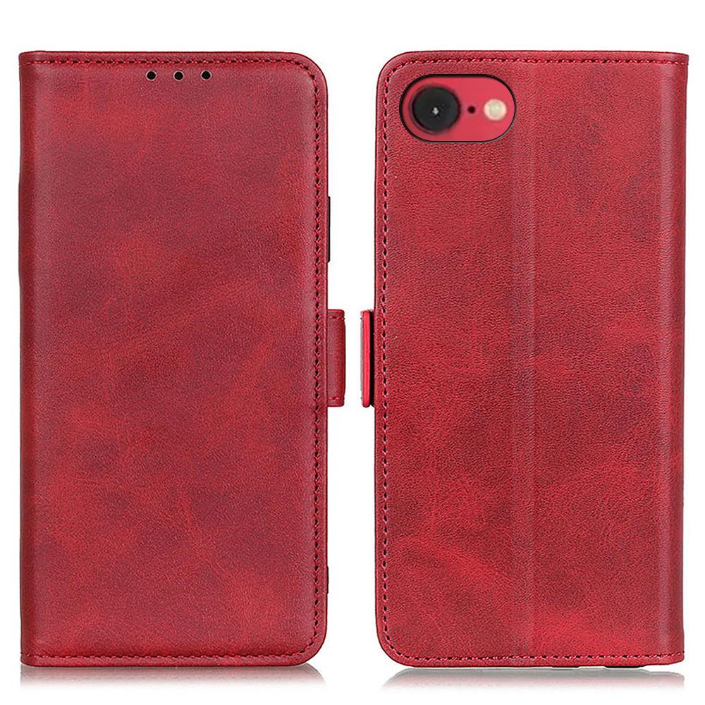 For iPhone 16e Case Stand Cowhide Texture PU Leather Phone Cover