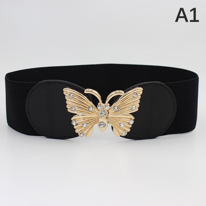 

Широкий пояс на талию, эластичный пояс-корсет с золотой пряжкой as the picture