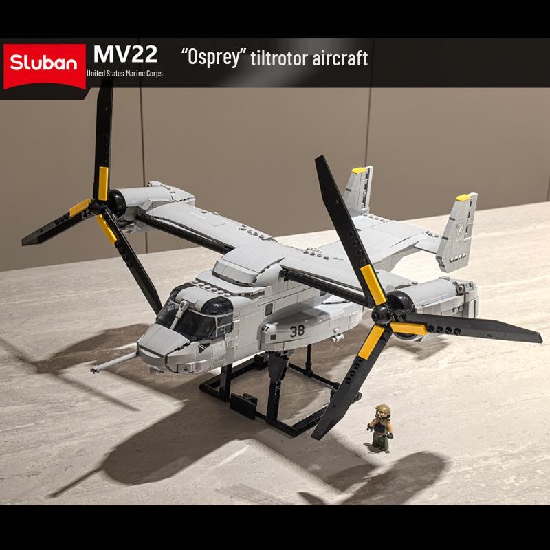 Xiao Luban 1537 Military MV22 Osprey Tiltrotor Model Building Blocks Toy. Assembly