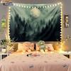 1pc Chinese Style Green Forest Printed Tapestry Living Room Wall Art Decoration Background Cloth Machine Washable Space Pendant