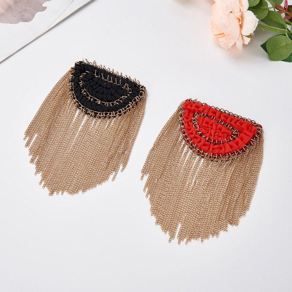 Pearls Tassel Chain Shoulder Board Badge Shoulder Brooches Pearls Tassel Epaulet  Men