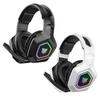 Kabelloses Gaming-Headset 2,4 GHz/BT 5.3/Kabelgebundene Over-Ear-Kopfhörer RGB-Licht Gamer-Kopfhörer für PS4 PC Laptop