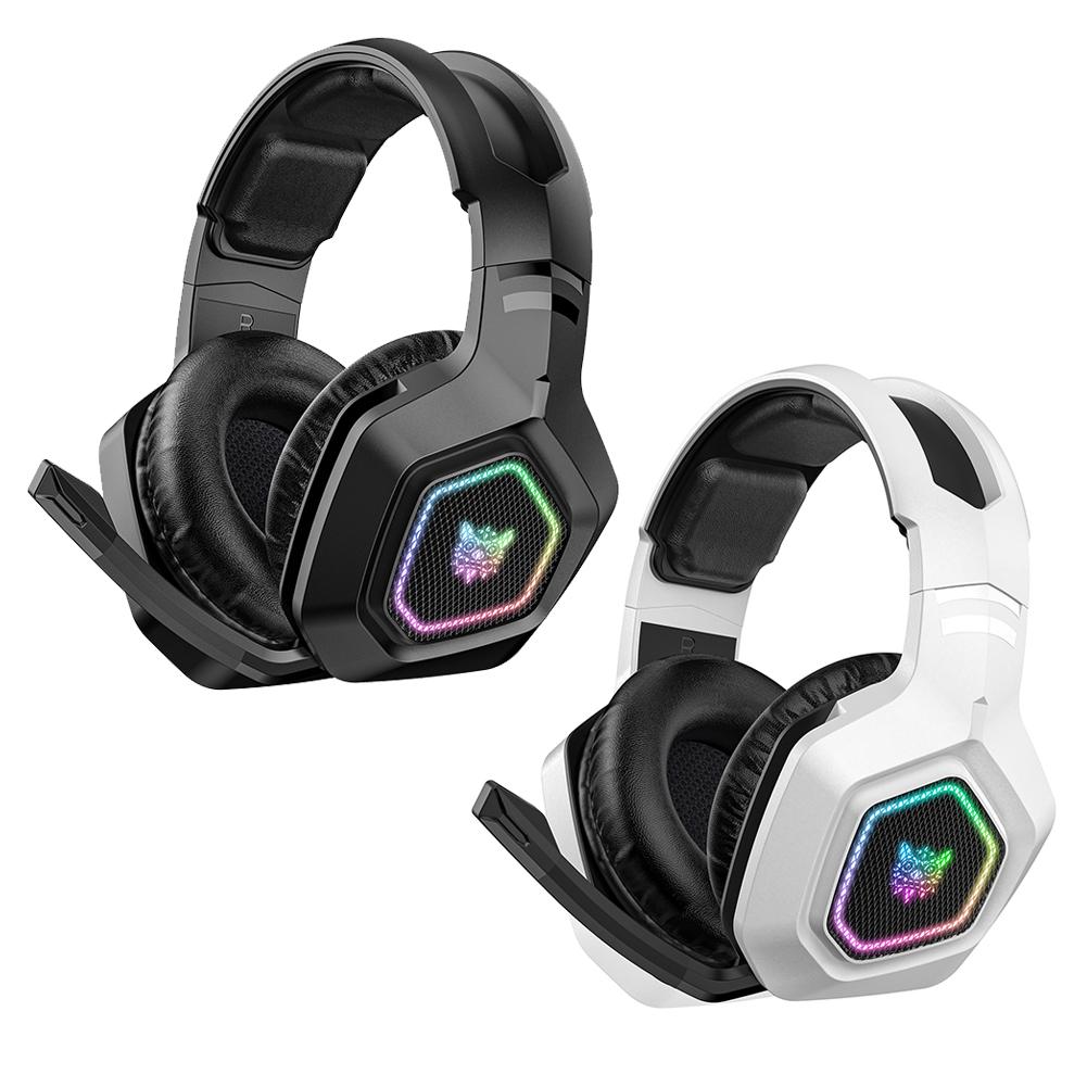 Kabelloses Gaming-Headset 2,4 GHz/BT 5.3/Kabelgebundene Over-Ear-Kopfhörer RGB-Licht Gamer-Kopfhörer für PS4 PC Laptop