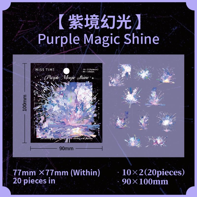 

20 - Sheet Gorgeous Fireworks Stickers, Colorful and Dazzling Firework Designs for Hand Account Decoration