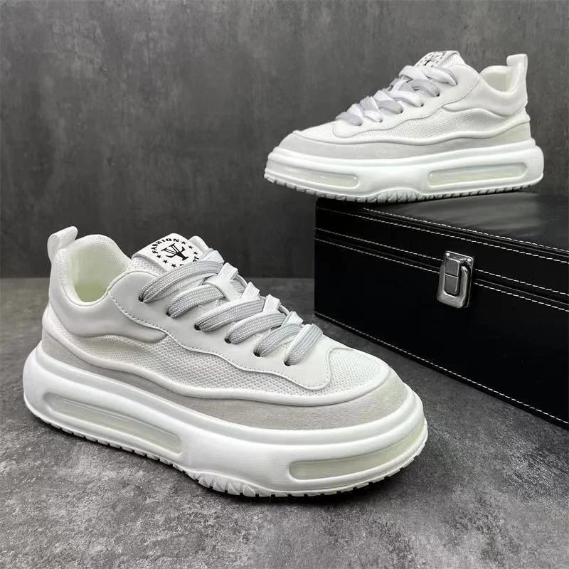 Fashion Fashion Designer Color Block Party Shoes Breathable Lace-up Men Casual Chunky Sneakers Thick Bottom Vulacnized Driving Walking