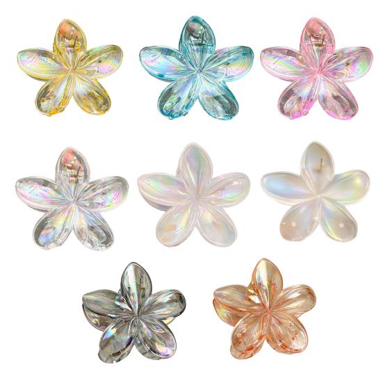 Damski klips do włosów Kolorowy kształt kwiatu Pazur do włosów z tyłu głowy Dekoracja włosów kucyk Narzędzie do stylizacji włosów