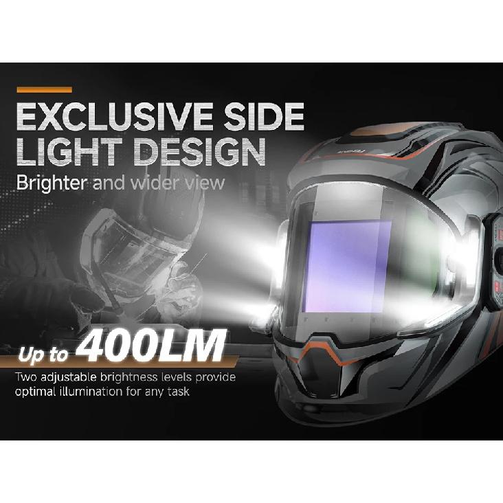 ANDELI Auto Darkening Welding Helmet with Large Viewing True Color Welding Mask 6 Arc Sensor 1/1/1/2 for Welding Cut Grind Area
