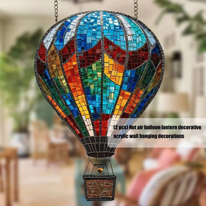 Colorful Hot Air Balloon Garden Decoration Acrylic Hanging Lanterns Easyly Installation For Walls Ceiling Window