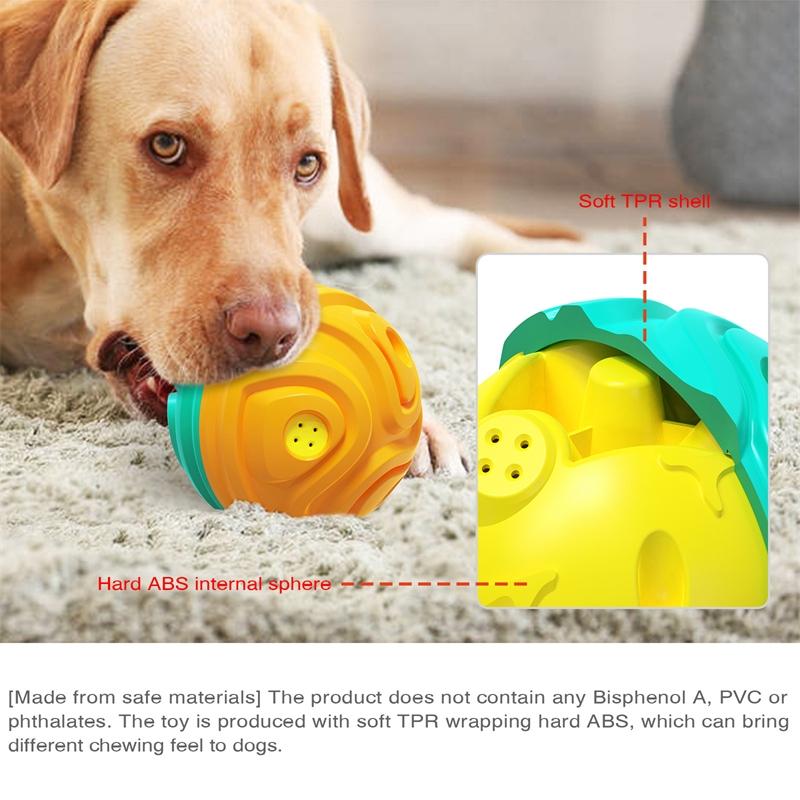 Dog Chew Toys Strange Noise Catch Attention Relieve Anxiety Slow Leaking Food Teeth Cleaning Meteorite Shaped Bite-resistan Ball