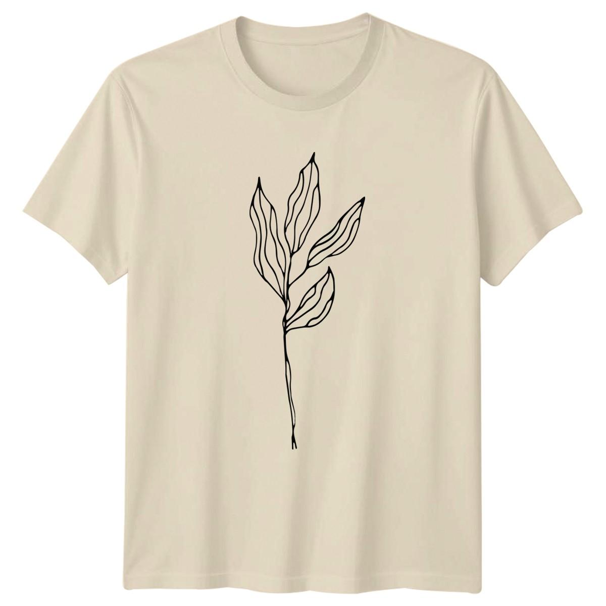 Stylish Minimalist Botanical Line Art T-Shirt Botanical Illustration Nature S