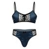 Men Sissy Lingerie 2Pcs Adjustable Straps Bra Tops with Briefs Thongs Bikini Sets Nightwear