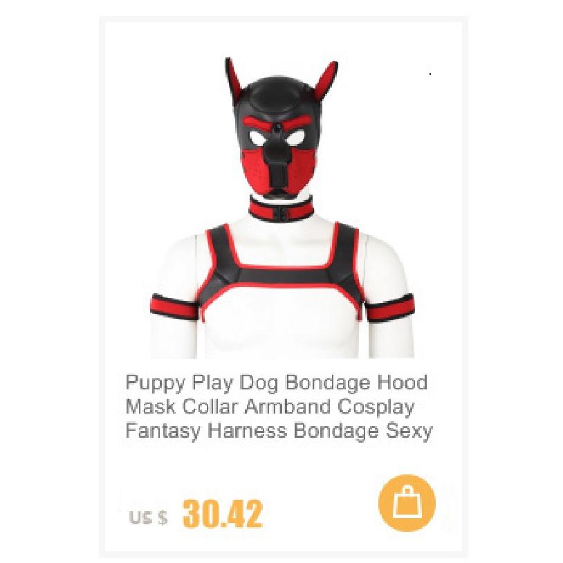 Sexy Dog BDSM Bondage Puppy Play Hoods Slave Rubber Pup Mask Fetish Adult Games Couples SM Flirting Games Toys For Erotic