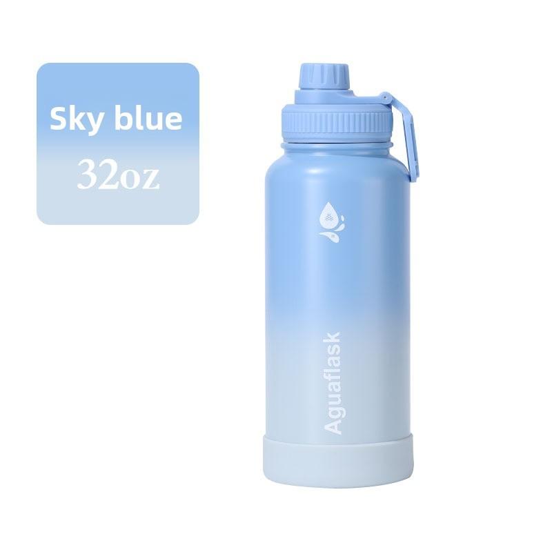 Large Capacity Gradient Color Insulated Cup With Letter Print Design Outdoor For