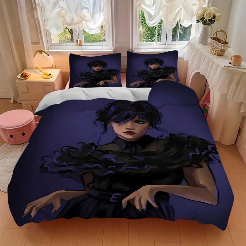 3pcs Wednesday Bedding Set. Soft and Comfortable with No Core Included (1x Duvet Cover + 2x Pillow Covers) yy251009167