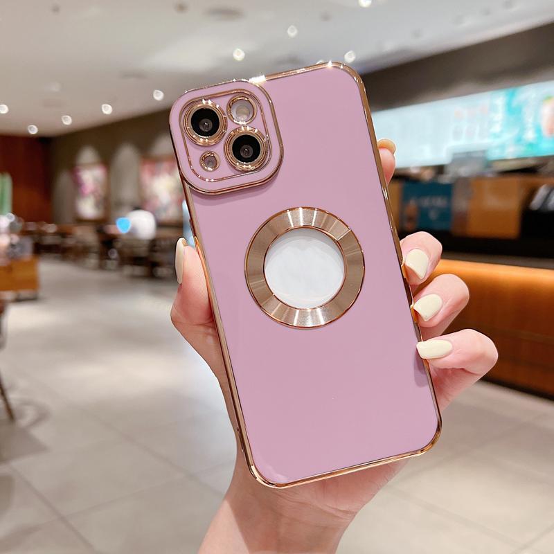 Luxury Phone Cover Colorful CD Lens Protector Hollow Soft Tpu Electroplated Phone Case for Iphone 14 Plus 13 15