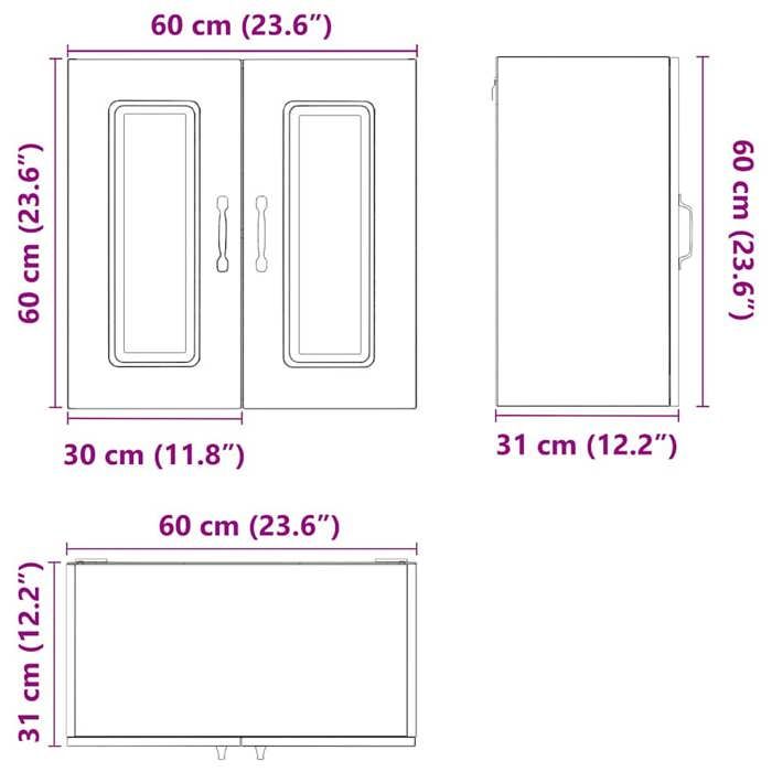 VidaXL Wall Cabinet Kitchen Kalmar Artisan Oak Engineered Wood 853586