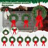 Christmas Kitchen Cabinet Wreaths With Plaid Bow Ribbon Hanging Cabinet Doors Wreaths Decorative For Kitchen Window Outdoor Indoor Holiday Decor