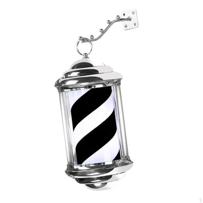 Barber Pole Light Rainproof Shop Rotating for Business Activity Black White 28cm