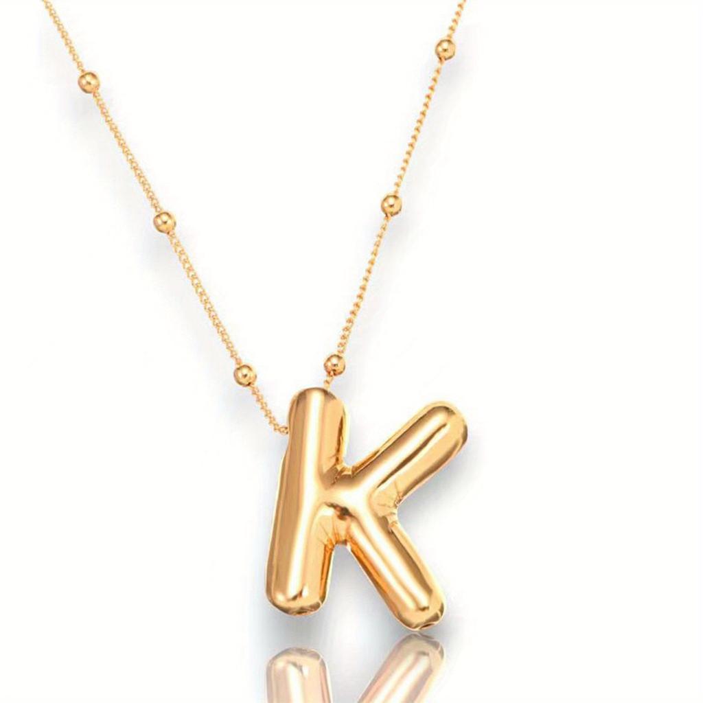 Glossy English Letter Copper Pendant Necklace Jewelry 26 Letter Special Gifts For Women