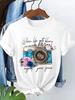 Vintage Y2k 90s Camera Flower Shirt Unisexs Casual Short Sleeve Crew Neck Tshirt Print  Harajuku Short Sleeve T Shirt