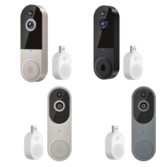Wireless Safe Doorbell Camera 1080p Resolution Real-Time Communication AI Motion Detection Easy Installation Wi-Fi Video Doorbell