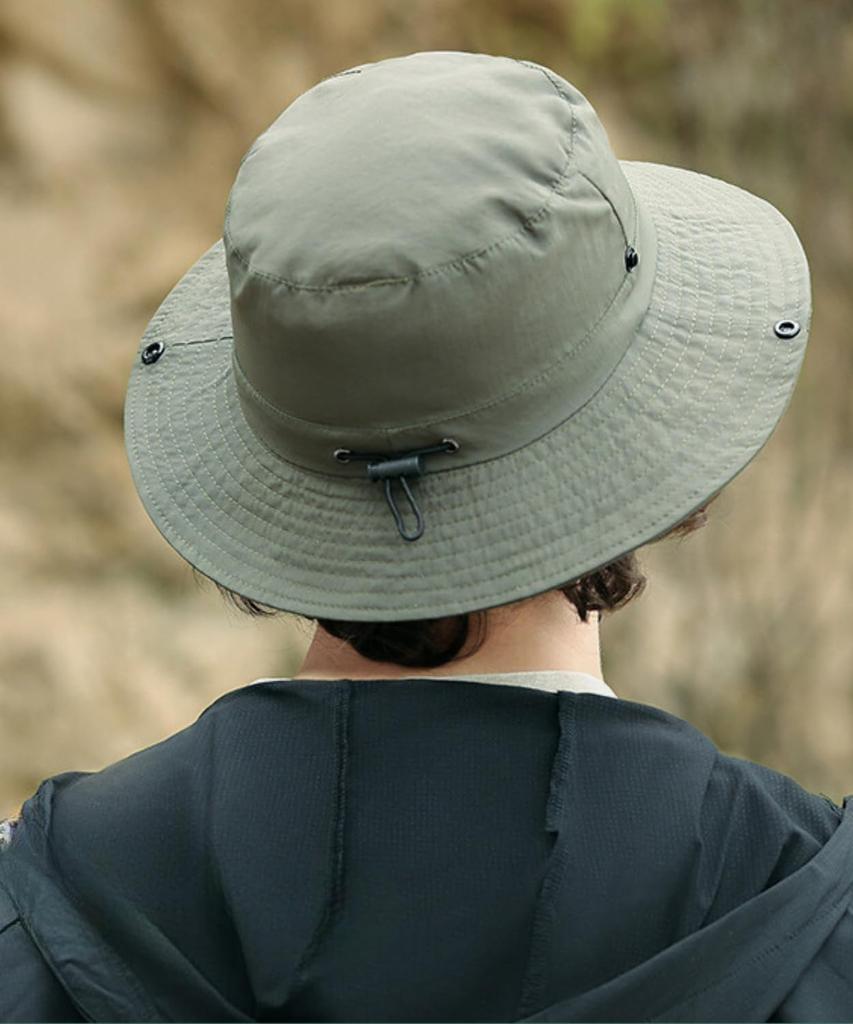 Kashichi Safari UV Chin Perfect for and Outdoor Activities Hat, Compact, Storage, Water-Repellent, Protection, Strap, Travel, Hiking, (Army Green)