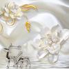 3d Wall Murals Luxury 3d Relief Deer White Pearl Jewelry Flower Large Wall Mural Living Room Bedroom Wallpaper
