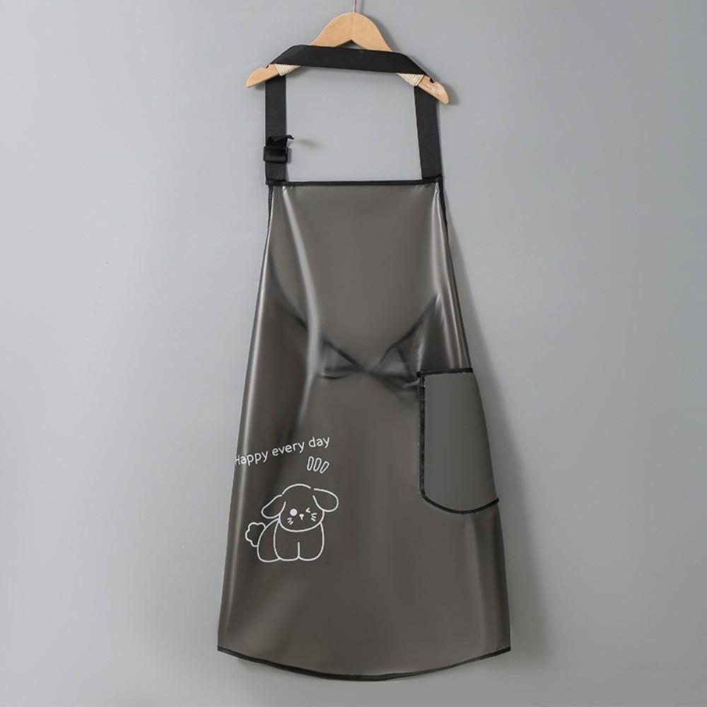 Dirt-Proof Waterproof TPU Apron Transparent Work Aprons Cartoon Cleaning Aprons Home Use