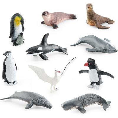 Simulación Mini Modelo Juguete Pingüino Ballena Esperma Foca Albatros Animal Marino Antártico Set Adorno Estático