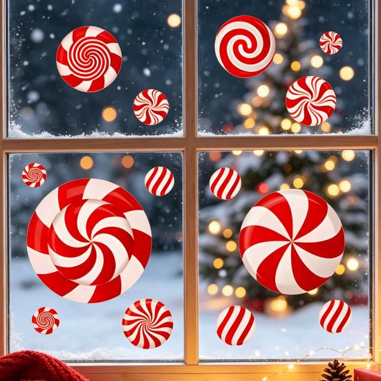 Customizable Party Scene Decorations Christmas Static Window Clings for Glass, Decorations, Gingerbread Man Festive Gift Friends Family Candy