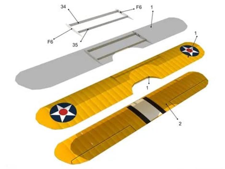 3D Assembly Model Papercraft Airplane Series Stearman (Boeing PT-17 1/40 Scale)