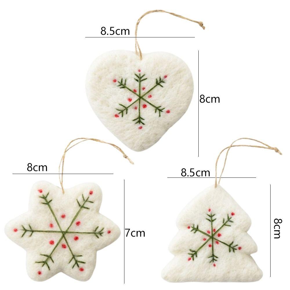 Cute Christmas Felt Snowflake Pendant Pentagon Soft Heart Snowflake Tree Ornament Exquisite Christmas Tree