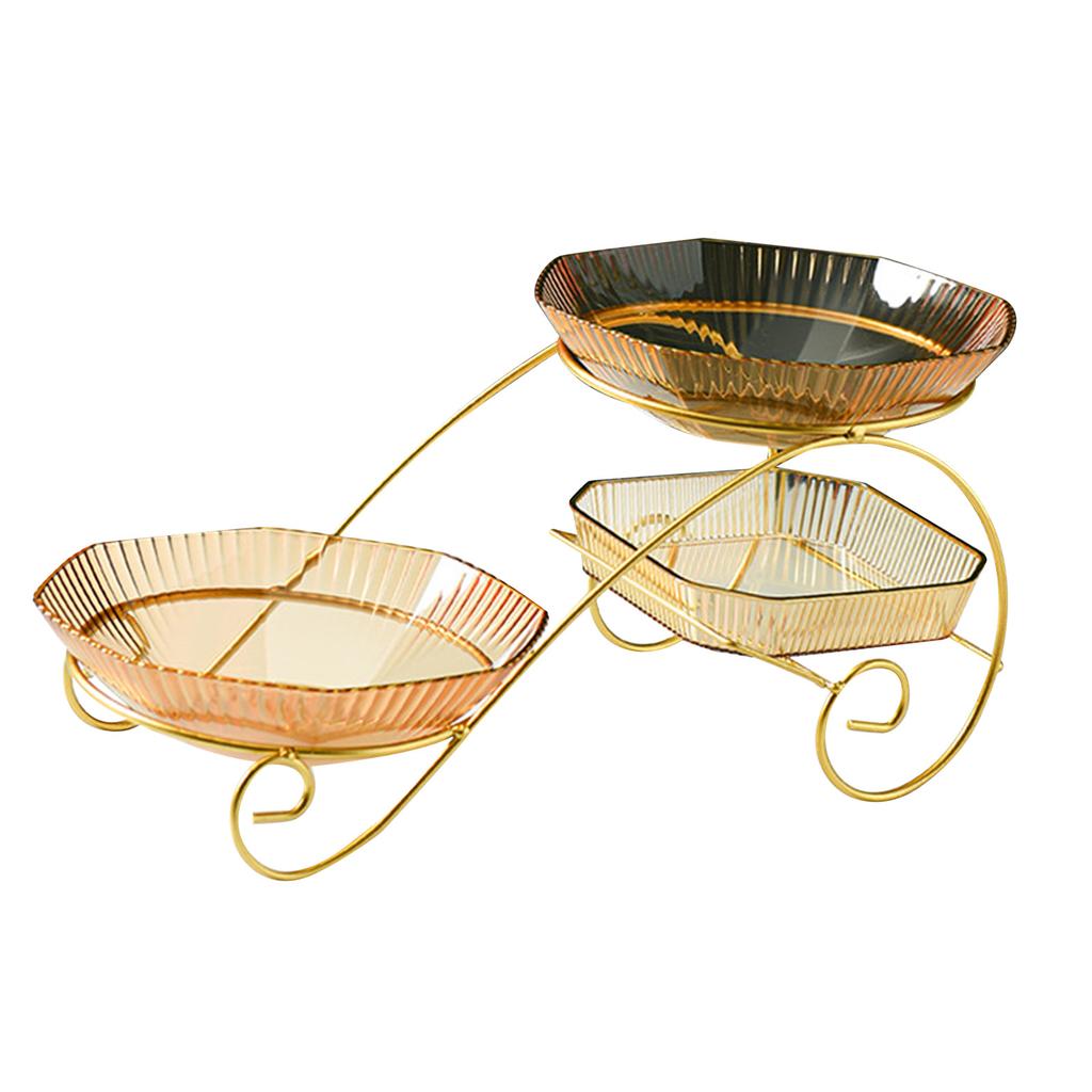 3 Layer Fruit Tray Light Luxury Transparent Living Room Table Fruit Plate Household Dried Fruit