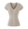 Twisted hollow short-sleeved T-shirt women's summer new American Spice Girl solid color V-neck slim-fitting knitted bottoming top