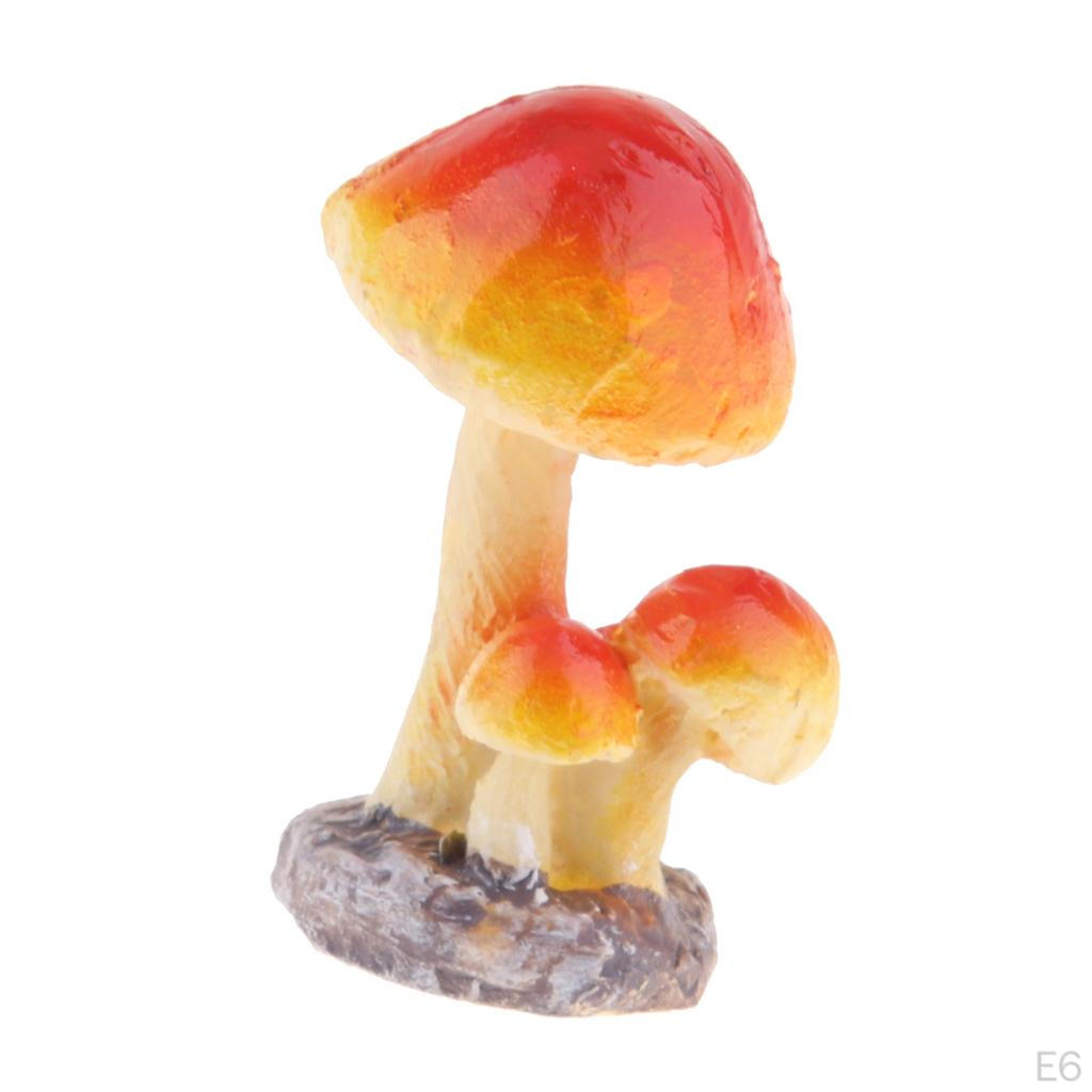 Cute Mushroom Statue Resin For Terrarium Fairy Garden DIY Ornaments