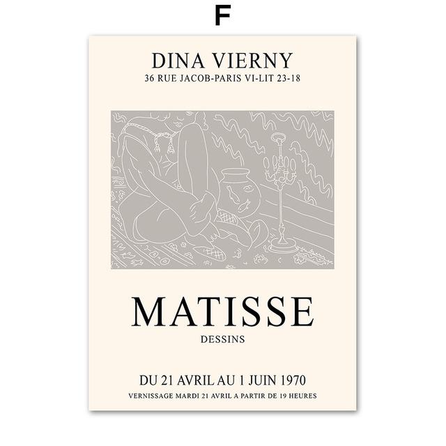 Matisse Art Poster Canvas Painting Abstract Line Art Wall Art Prints Minimalist Home Room Decor Interior Decor Pictures No Frame