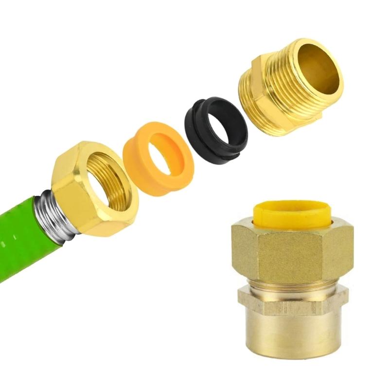 3/4 Inch Brass NPT Fittings Quick Connect Adapter Natural Gas Connector Quick Fixing for Water Oil Fuels  & Air Tool 