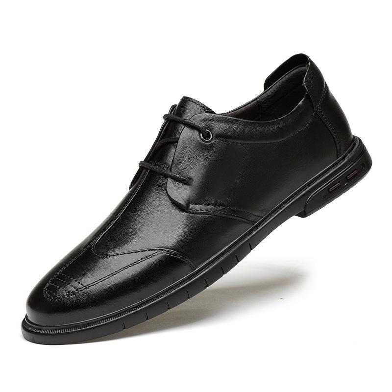 Men s Spring Leather Loafers - Casual, Breathable, Soft Surface Slip-On Shoes 39