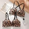 Leopard Print Push-Up Bra for Large Breasts: Slimming, Side Fat-Gathering, Anti-Sag, Sexy Back Design