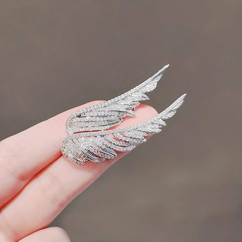 Anielskie Skrzydła Pióro Broszka Wysokiej klasy Niszowa i Luksusowa Broszka dla Mężczyzn i Kobiet